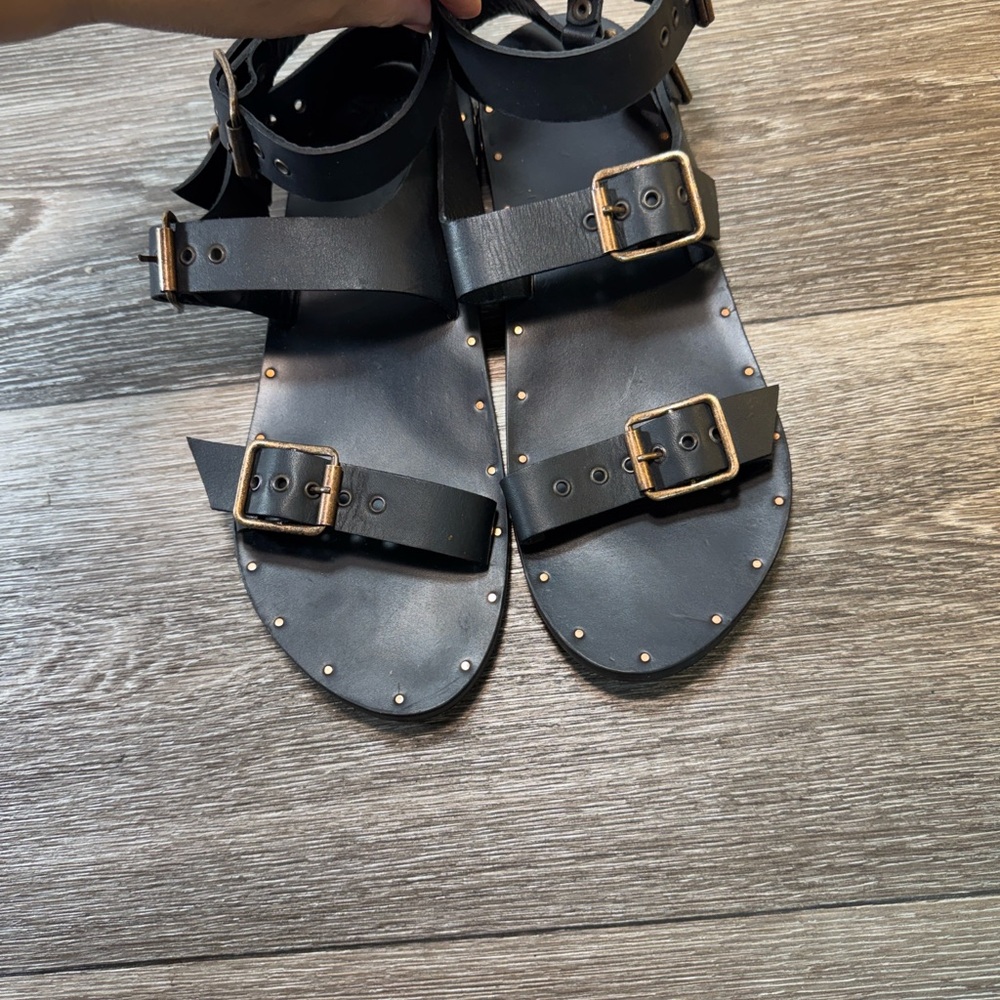 Beek black leather sandals woman’s size 8 (s177) - Picture 8 of 8
